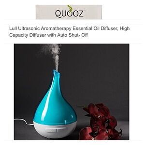 QUOOZ LULL AROMATHERAPY Essential Oil DIFFUSER Ultrasonic Blue w/ Auto Shut-Off
